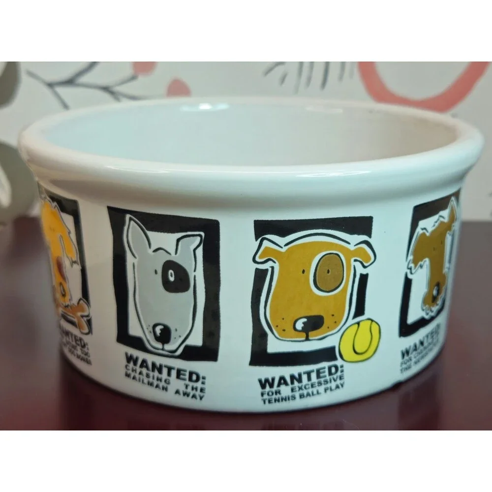 Signature Housewares Mug Shots Stoneware Dog Food Bowl